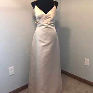 Bill Levkoff classic formal dress in champagne